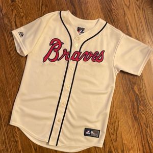 Fits Womens small - Genuine MLB Braves youth jersey